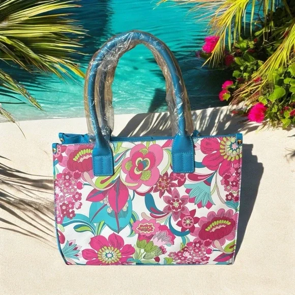 Trina Turk floral large Crossbody tote new with tags - Picture 2 of 4